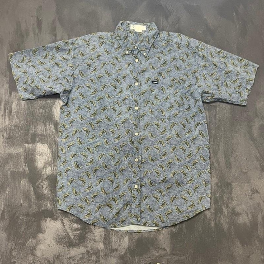 Vintage Columbia Button Up Shirt Mens XL Blue 1990s Fishing